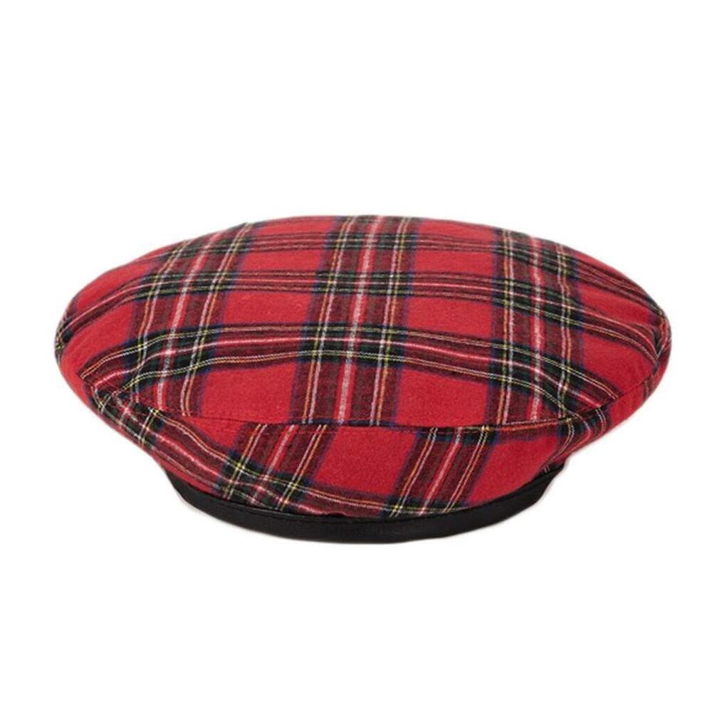 4789 Women Winter Plaid French Beret Hat Tartan Check Artist Painter Hats